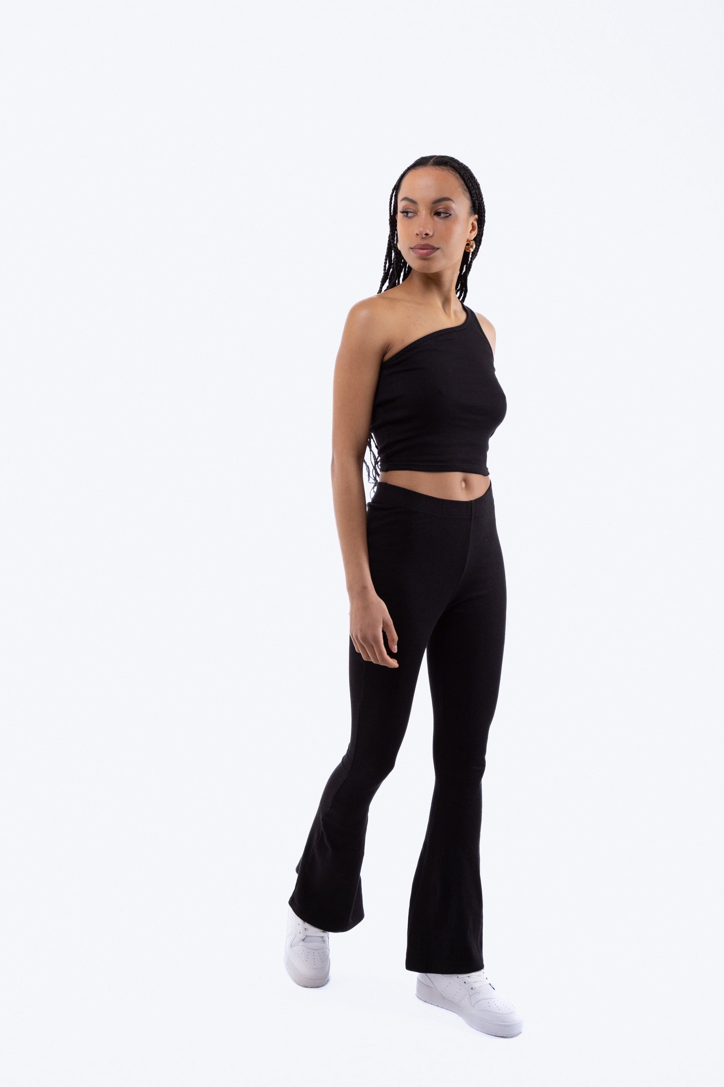 Rib Fit and Flare Trousers