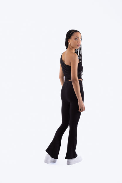 Rib Fit and Flare Trousers