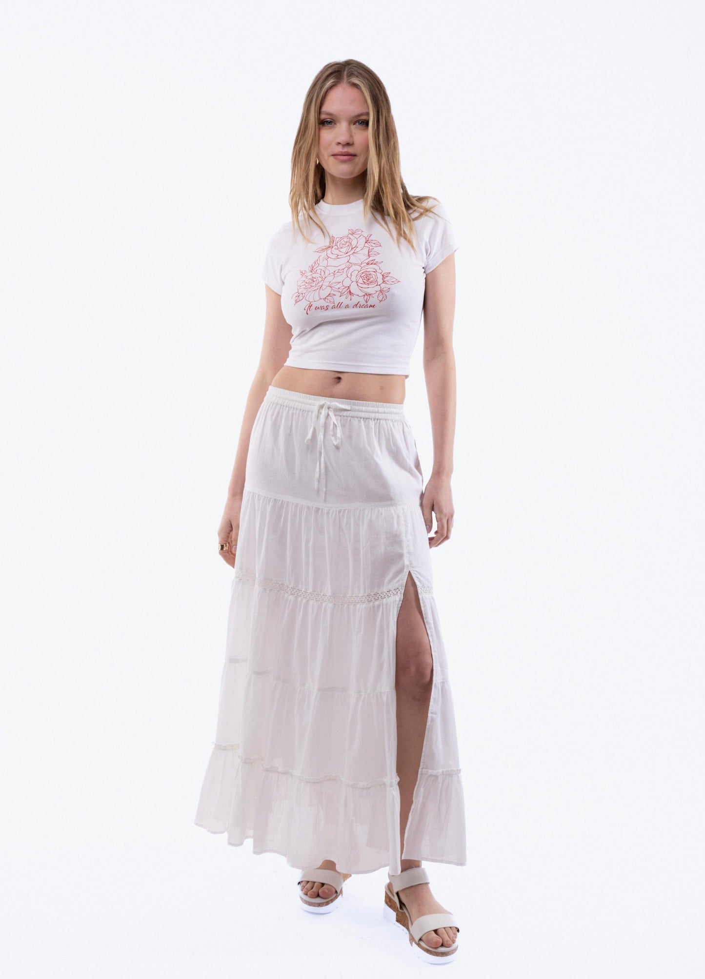 Rose Dream Cropped Tee, SILKROAD DAUGHTERS , Shirts & Tops, Rose Dream Cropped Tee