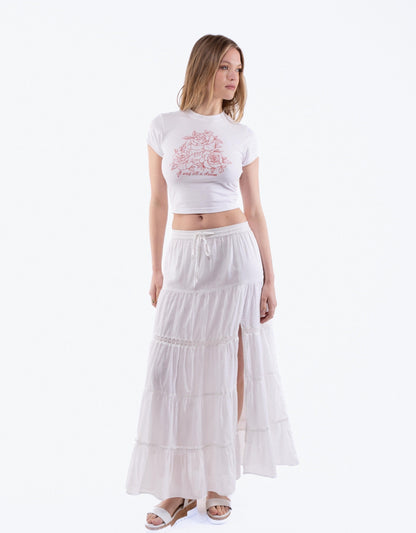 Rose Dream Cropped Tee, SILKROAD DAUGHTERS , Shirts & Tops, Rose Dream Cropped Tee