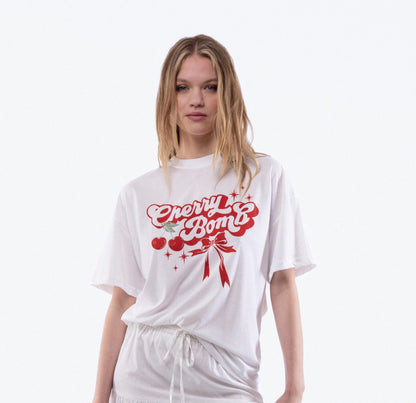 Cherry Bomb Oversized Tee, SILKROAD DAUGHTERS , Shirts & Tops, Cherry Bomb Oversized Tee