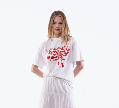 Cherry Bomb Oversized Tee, SILKROAD DAUGHTERS , Shirts & Tops, Cherry Bomb Oversized Tee