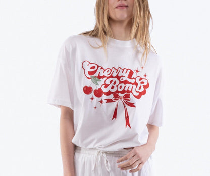 Cherry Bomb Oversized Tee, SILKROAD DAUGHTERS , Shirts & Tops, Cherry Bomb Oversized Tee