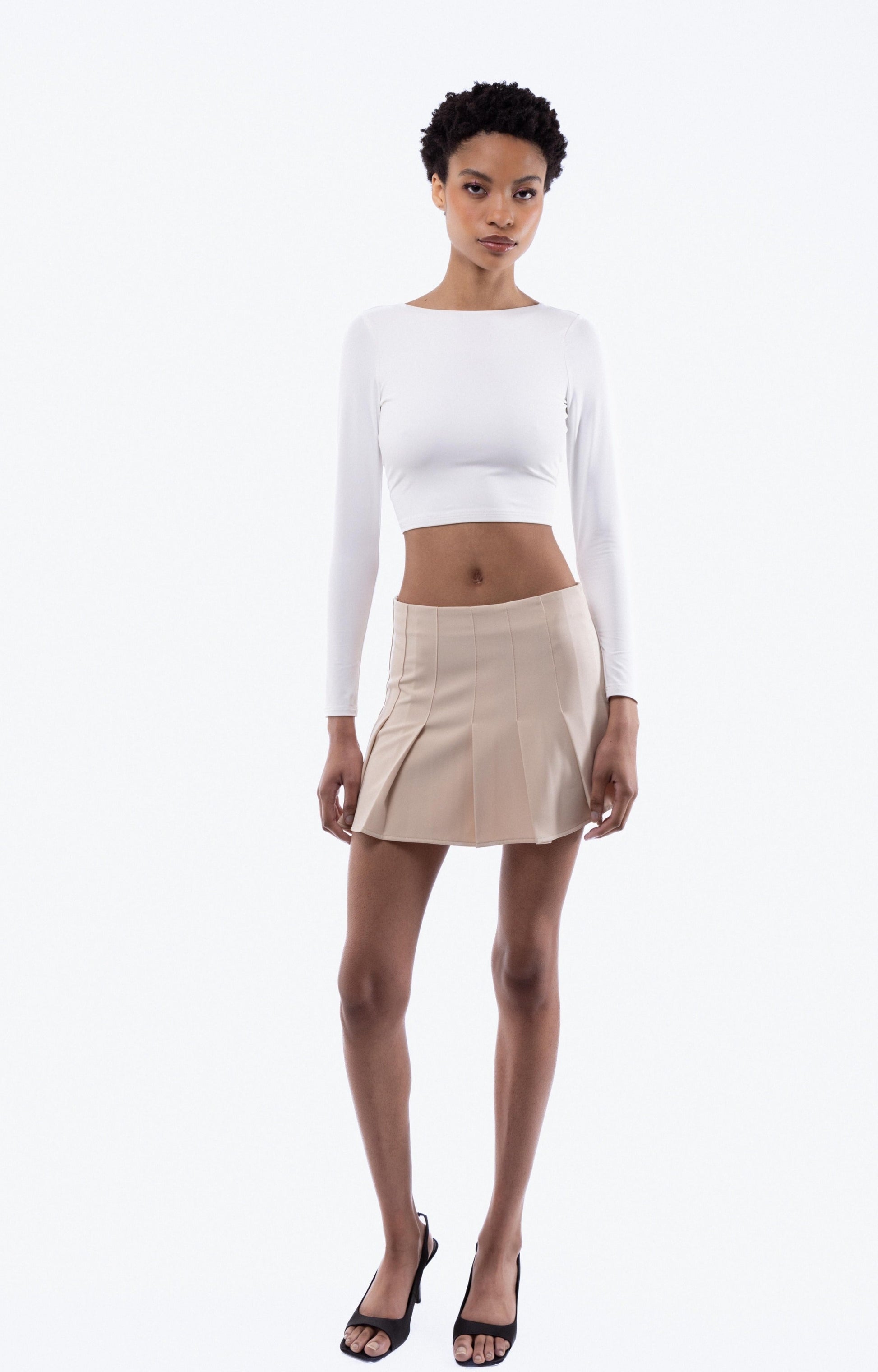 Tailored Box Pleated Skirt