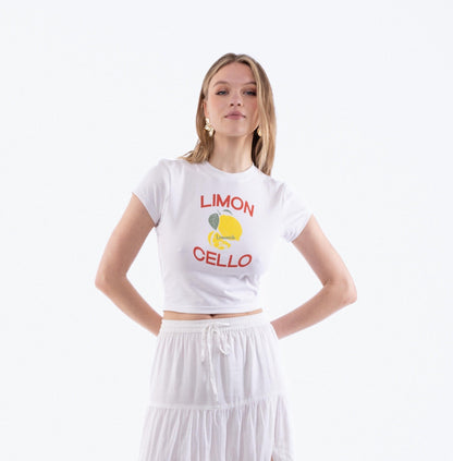 Limoncello Cropped Tee, SILKROAD DAUGHTERS , Shirts & Tops, Limoncello Cropped Tee