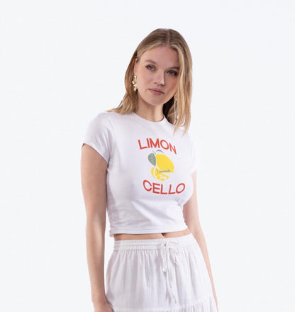 Limoncello Cropped Tee, SILKROAD DAUGHTERS , Shirts & Tops, Limoncello Cropped Tee