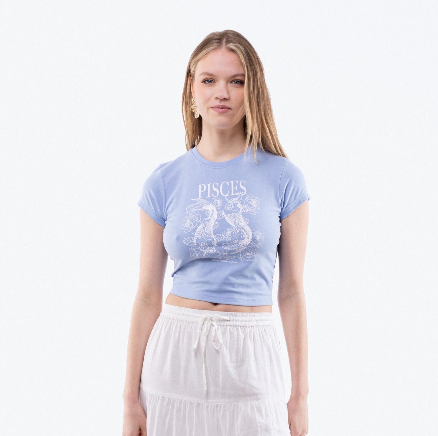 Pisces Cropped Tee, SILKROAD DAUGHTERS , Shirts & Tops, Tops