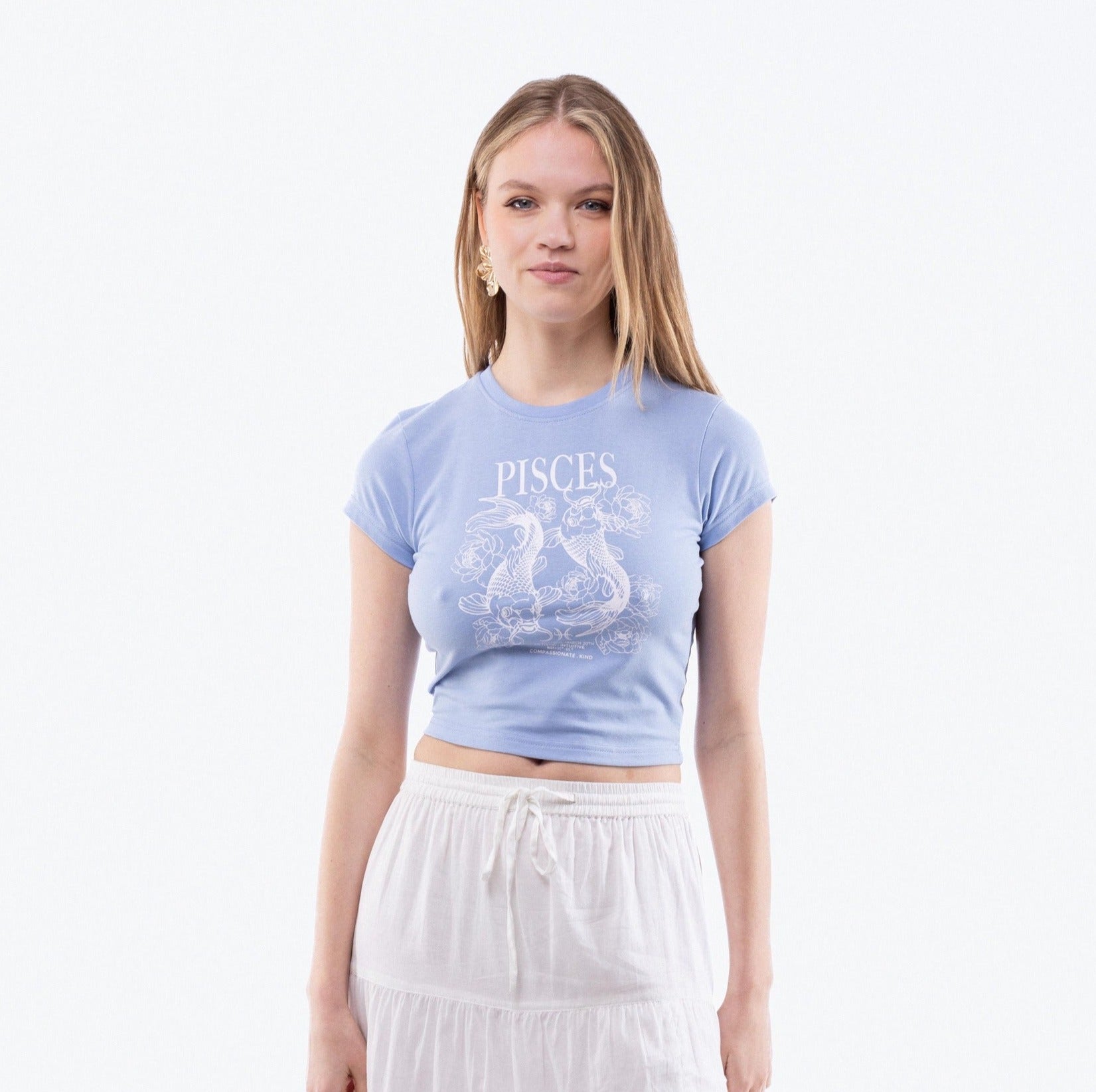 Pisces Cropped Tee, SILKROAD DAUGHTERS , Shirts & Tops, Tops