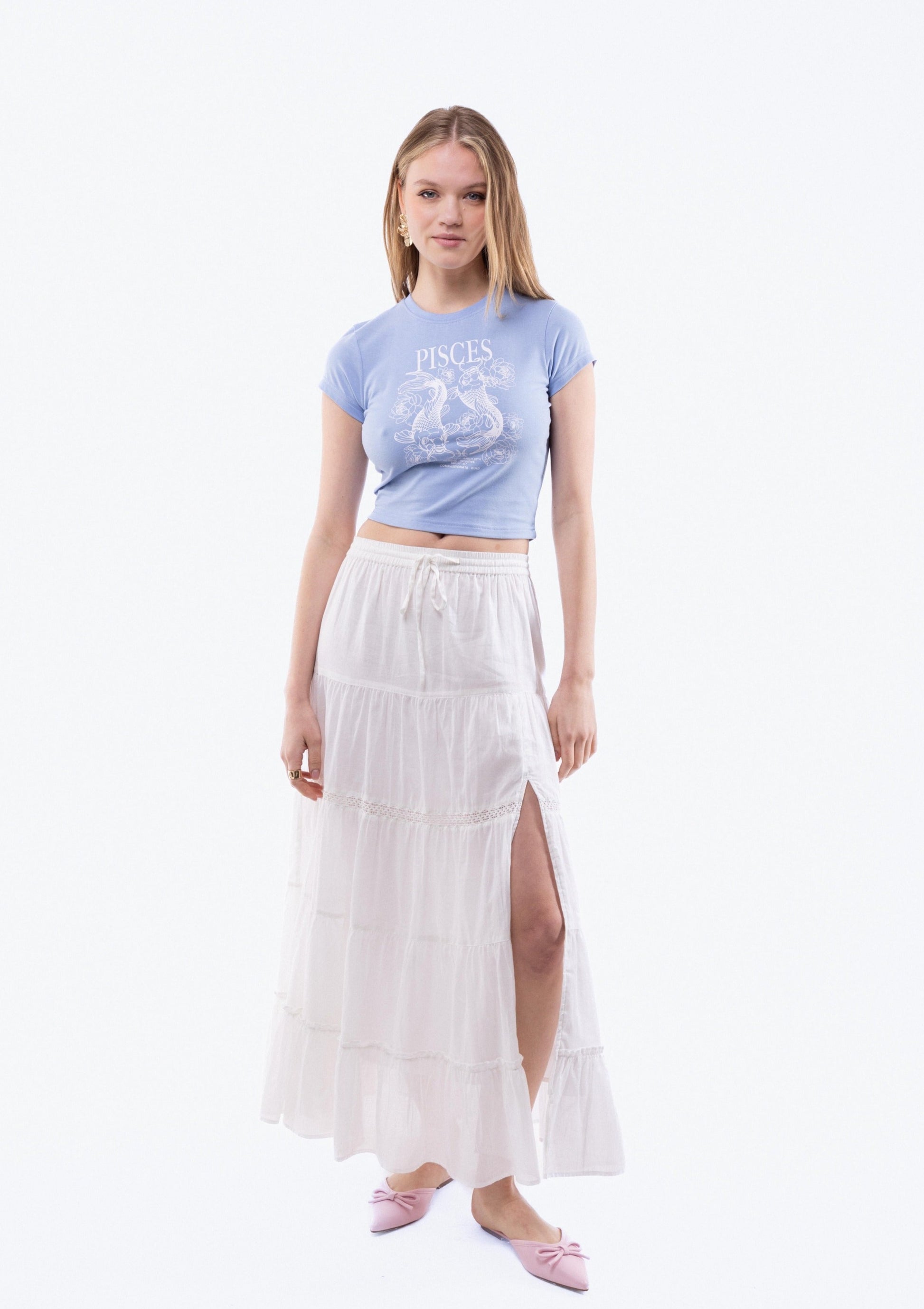 Pisces Cropped Tee, SILKROAD DAUGHTERS , Shirts & Tops, Tops