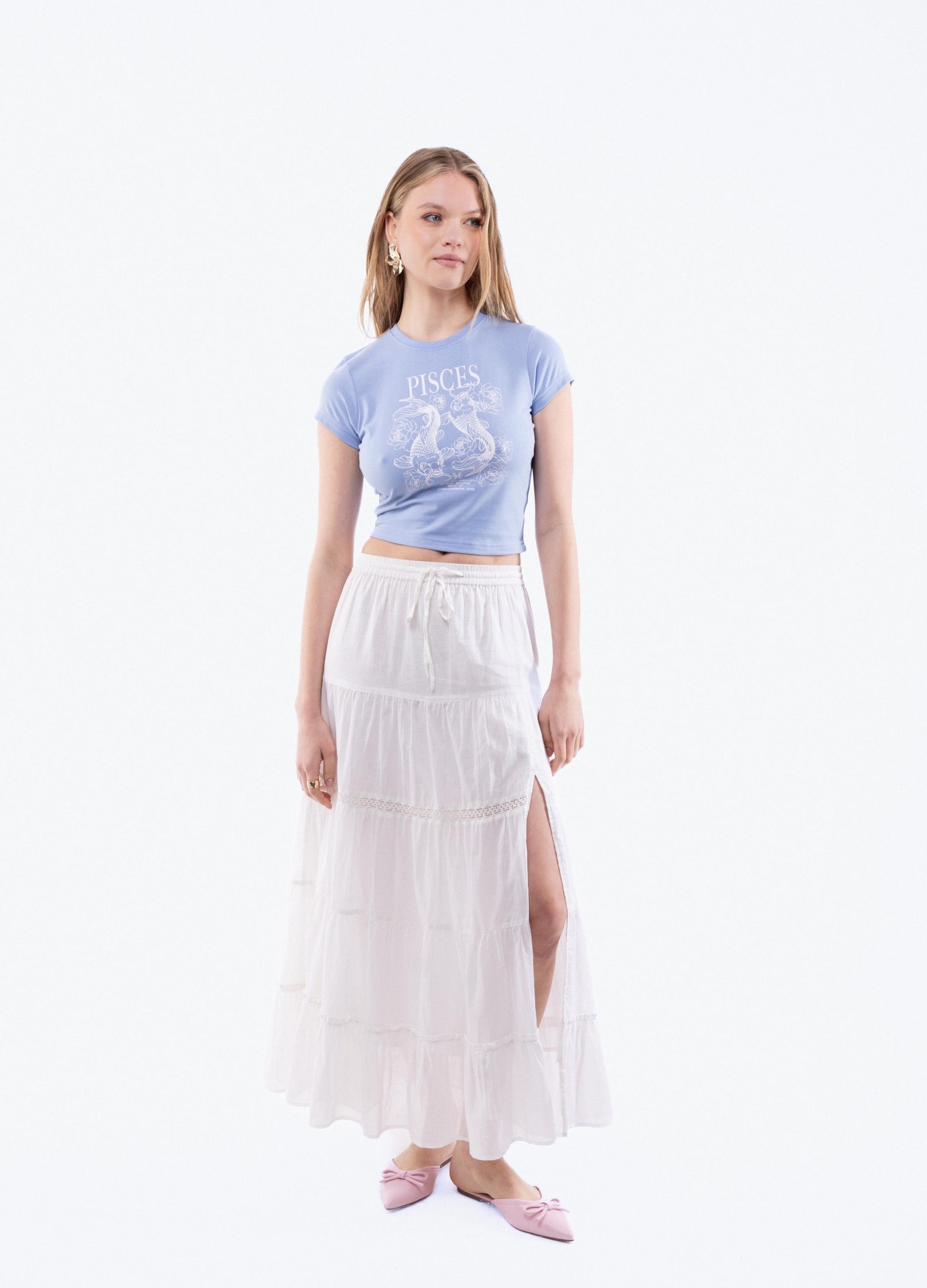 Pisces Cropped Tee, SILKROAD DAUGHTERS , Shirts & Tops, Tops