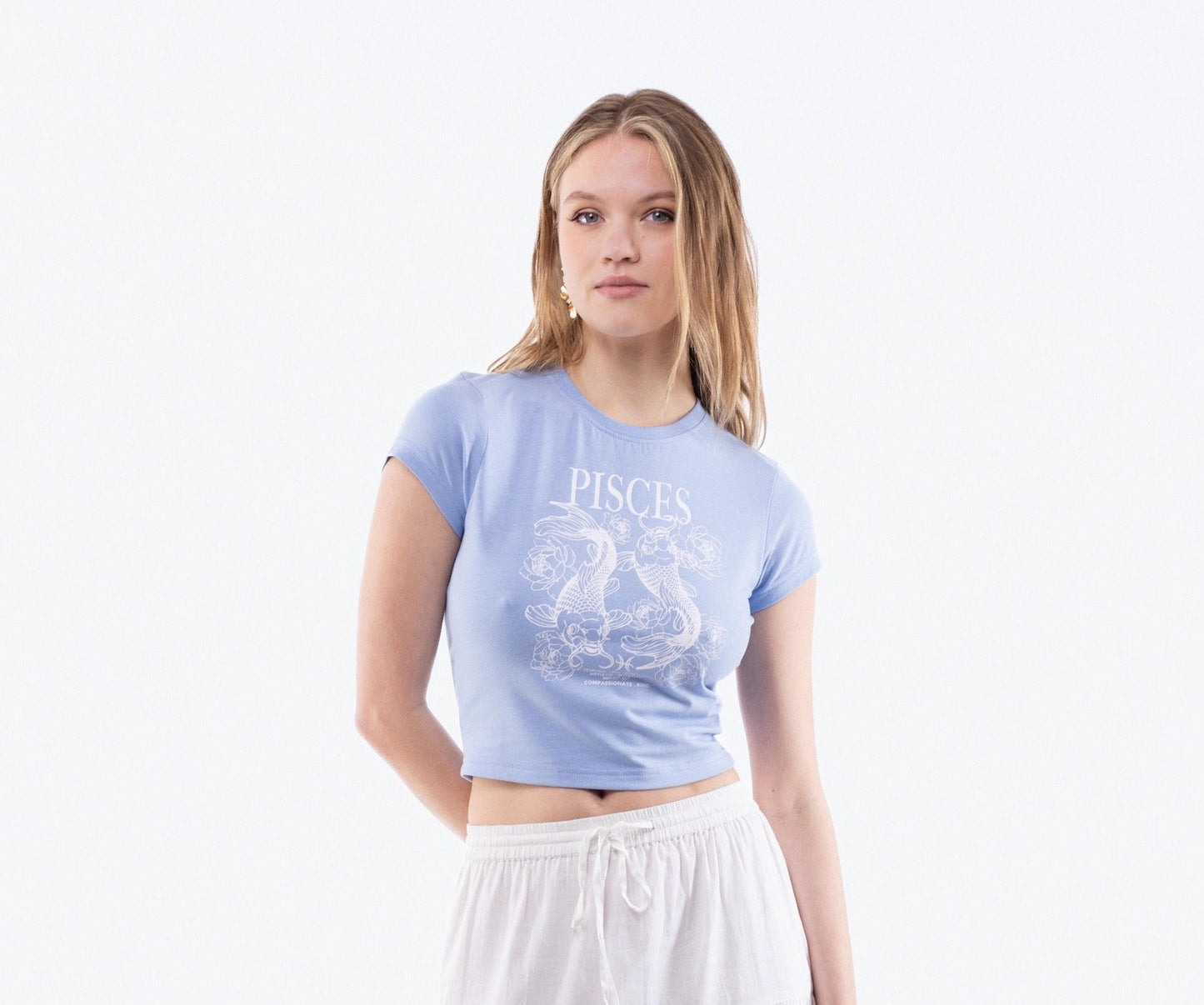 Pisces Cropped Tee, SILKROAD DAUGHTERS , Shirts & Tops, Tops