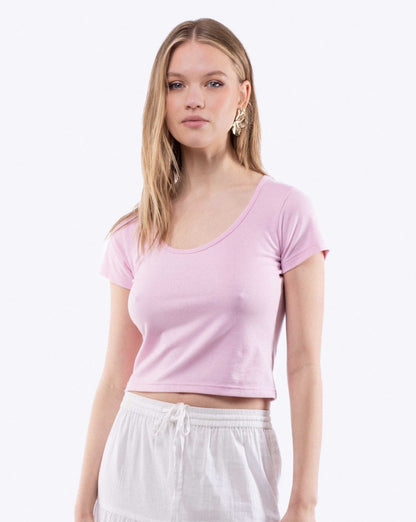 Scoop Neck Basic Tee, SILKROAD DAUGHTERS , Shirts & Tops, Scoop Neck Basic Tee