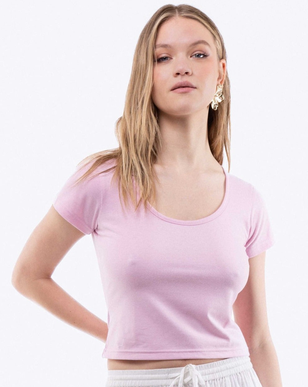 Scoop Neck Basic Tee, SILKROAD DAUGHTERS , Shirts & Tops, Scoop Neck Basic Tee