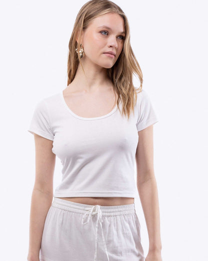 Scoop Neck Basic Tee, SILKROAD DAUGHTERS , Shirts & Tops, Scoop Neck Basic Tee