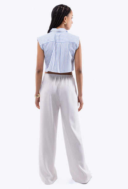 Sleeveless Stripe Cropped Skirt, SILKROAD DAUGHTERS , Shirts & Tops, Shirts