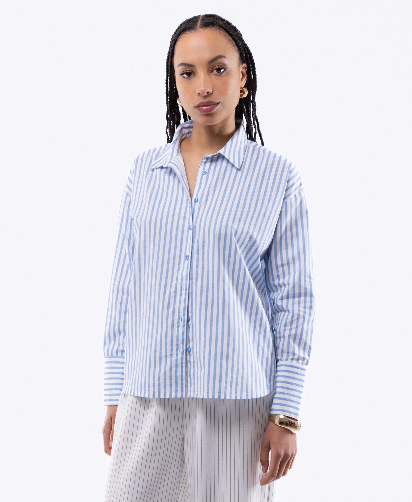 Oversized Cotton Stripe Shirt