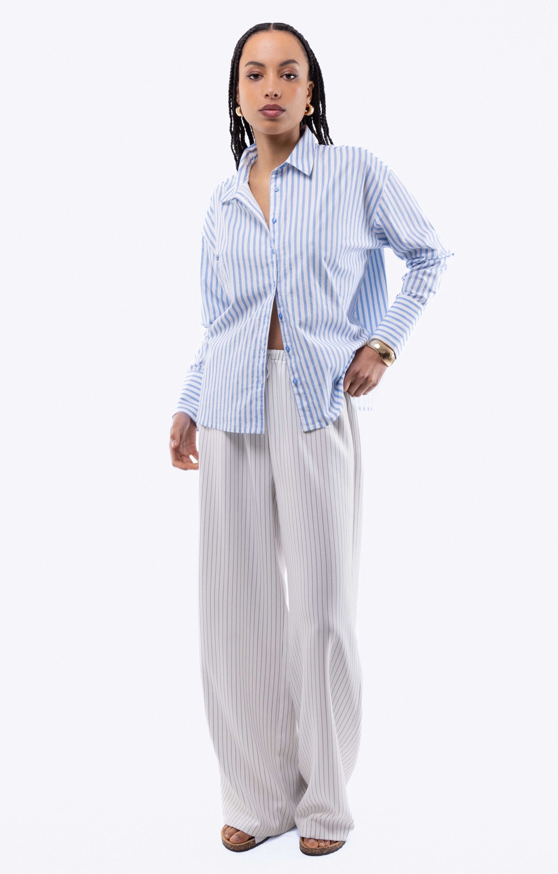 Oversized Cotton Stripe Shirt