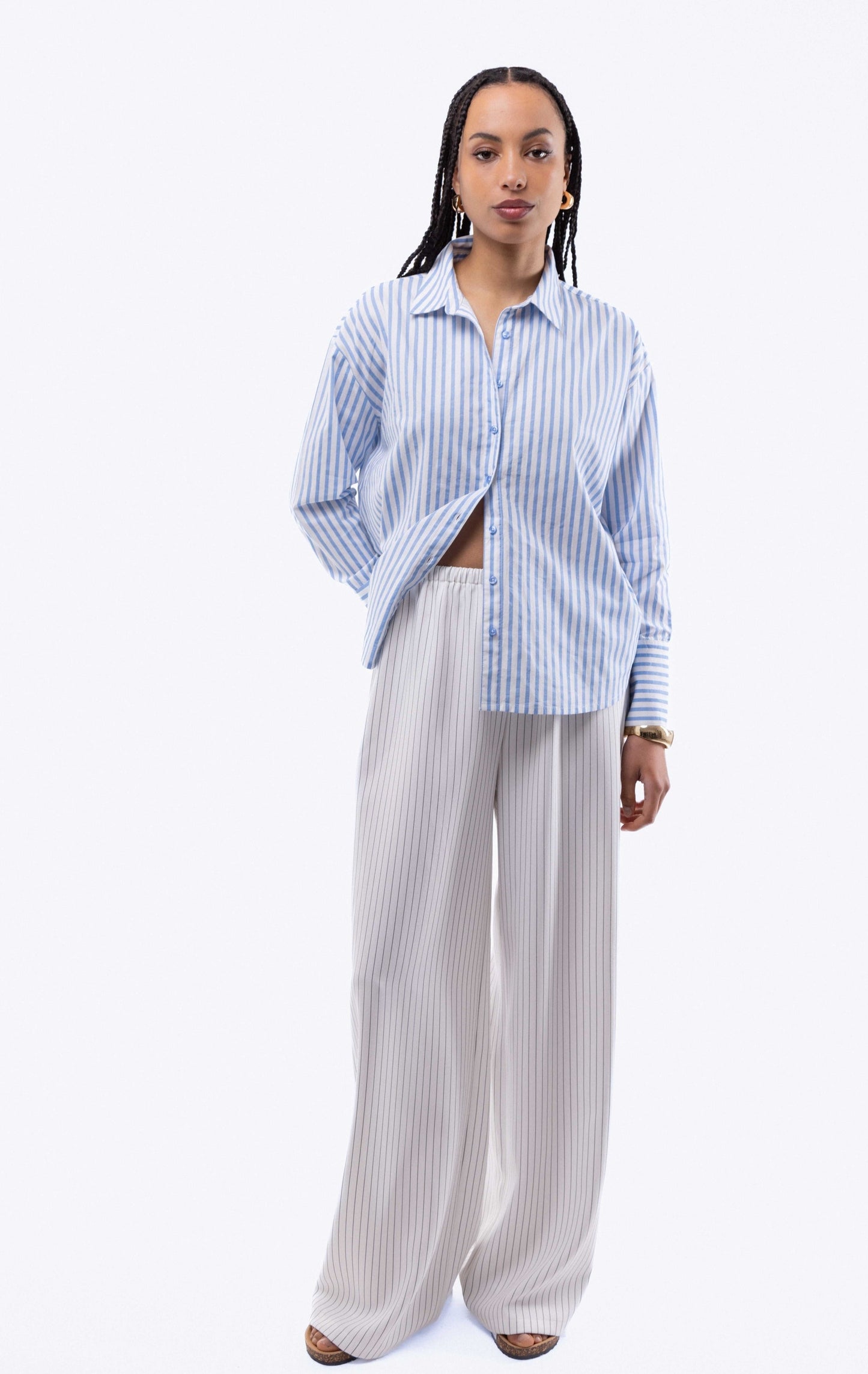 Oversized Cotton Stripe Shirt