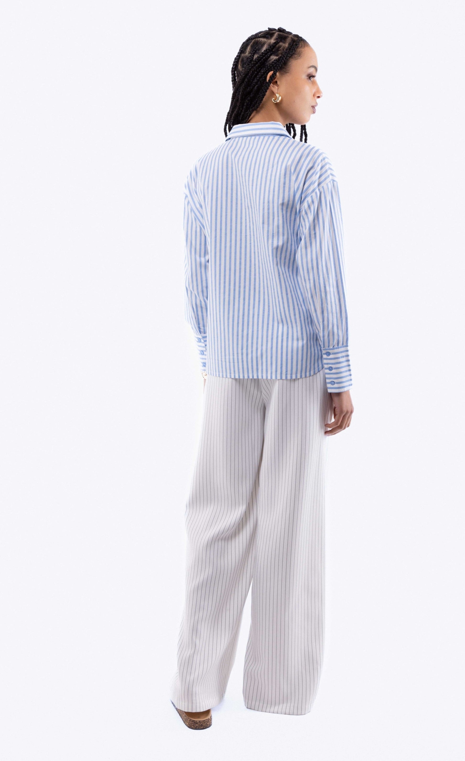 Oversized Cotton Stripe Shirt