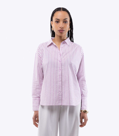 Oversized Cotton Stripe Shirt