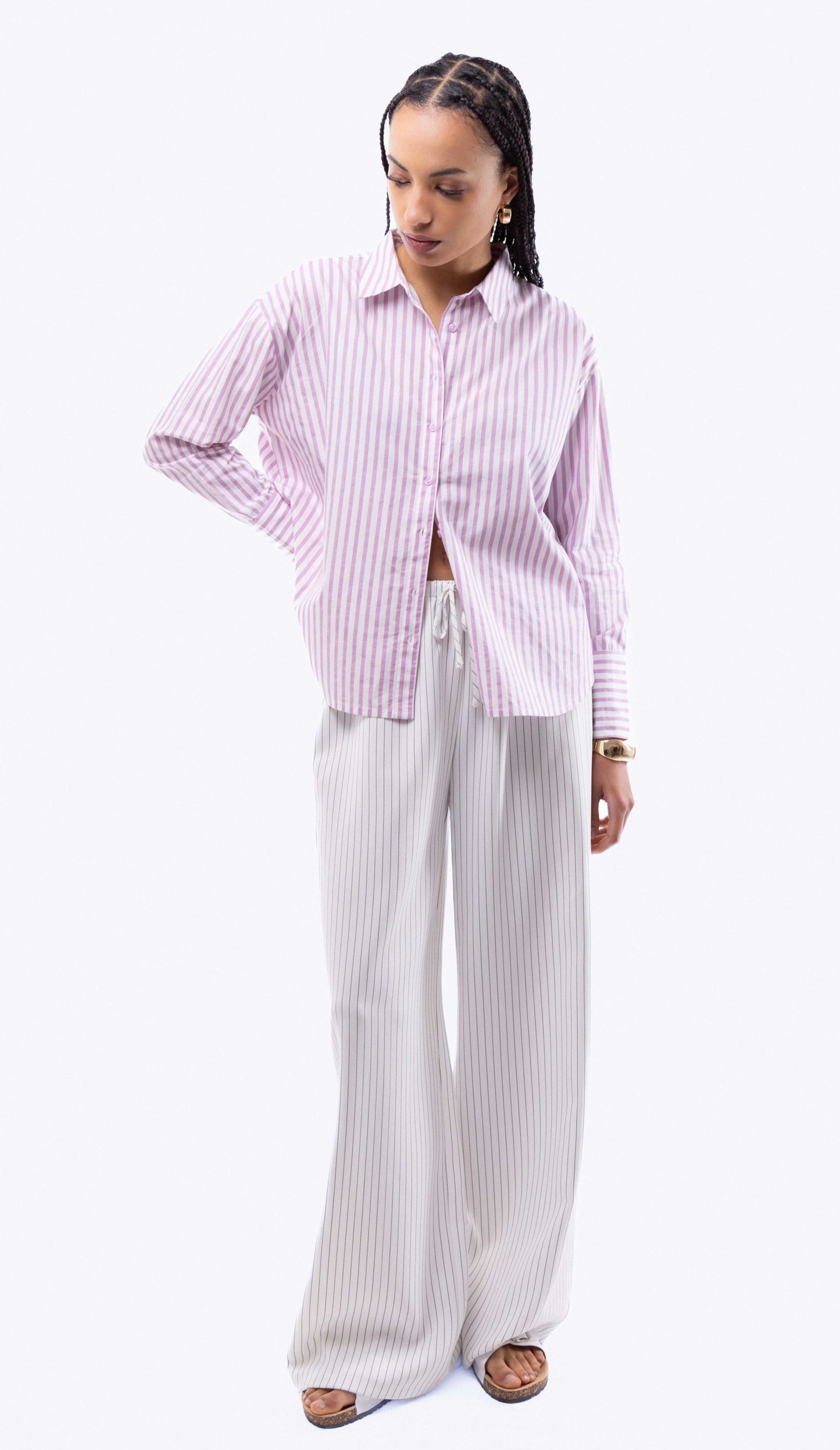 Oversized Cotton Stripe Shirt