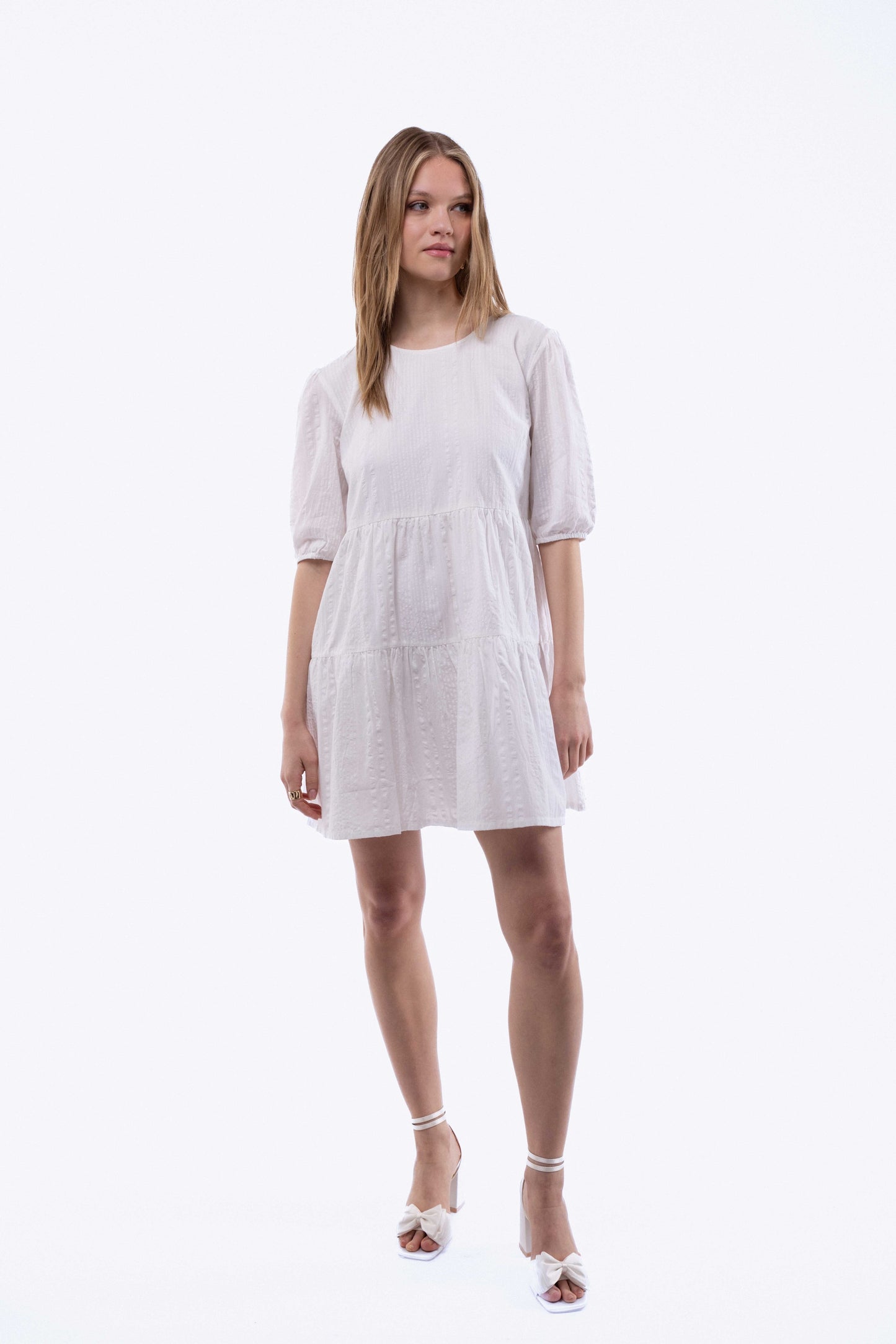 Crew Neck Tiered Dress SILKROAD DAUGHTERS