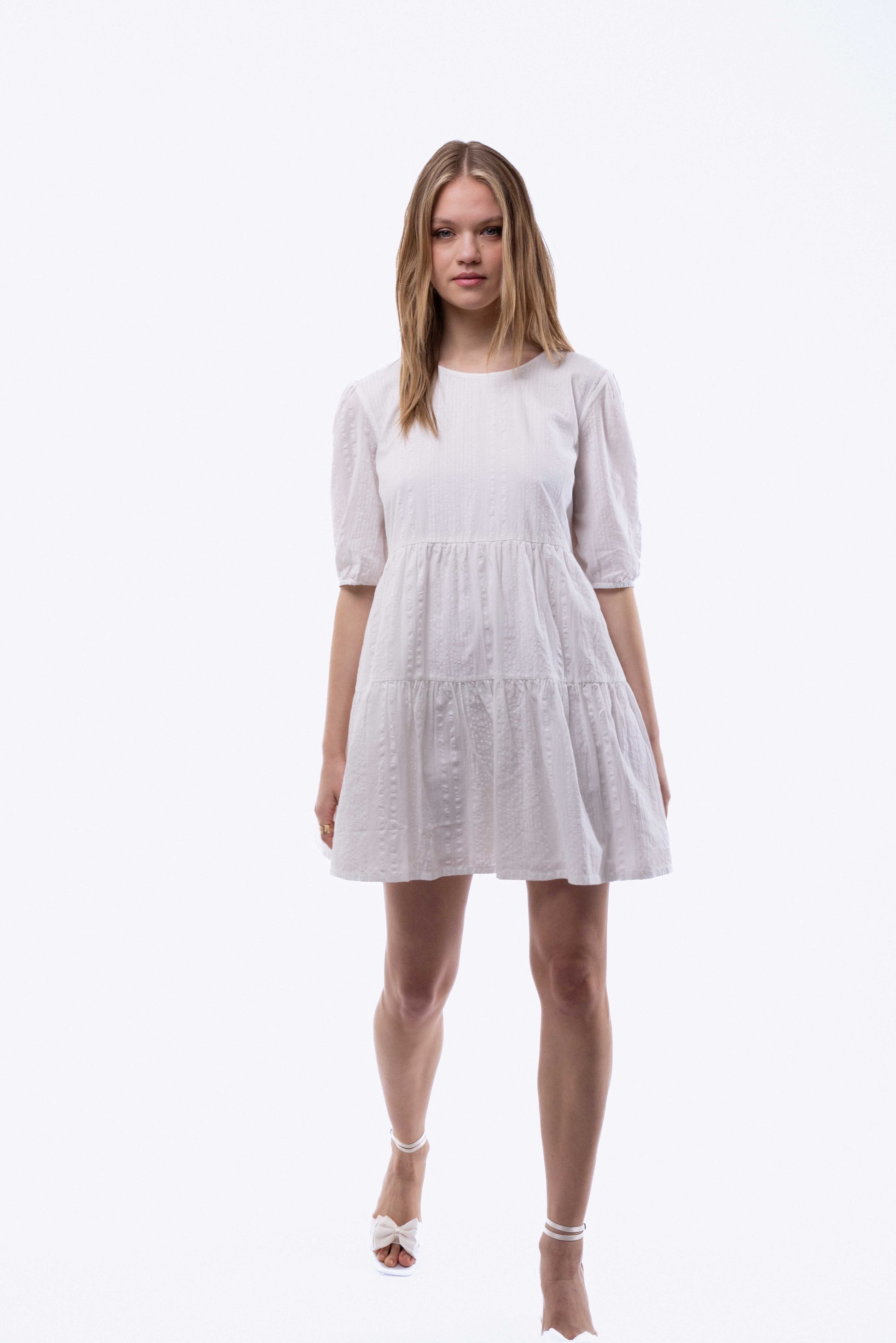 Crew Neck Tiered Dress SILKROAD DAUGHTERS