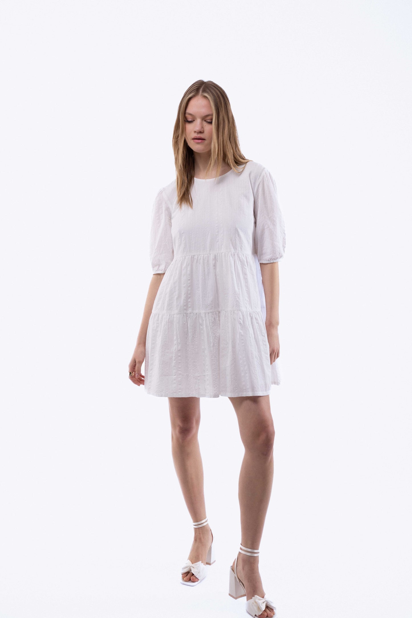 Crew Neck Tiered Dress SILKROAD DAUGHTERS