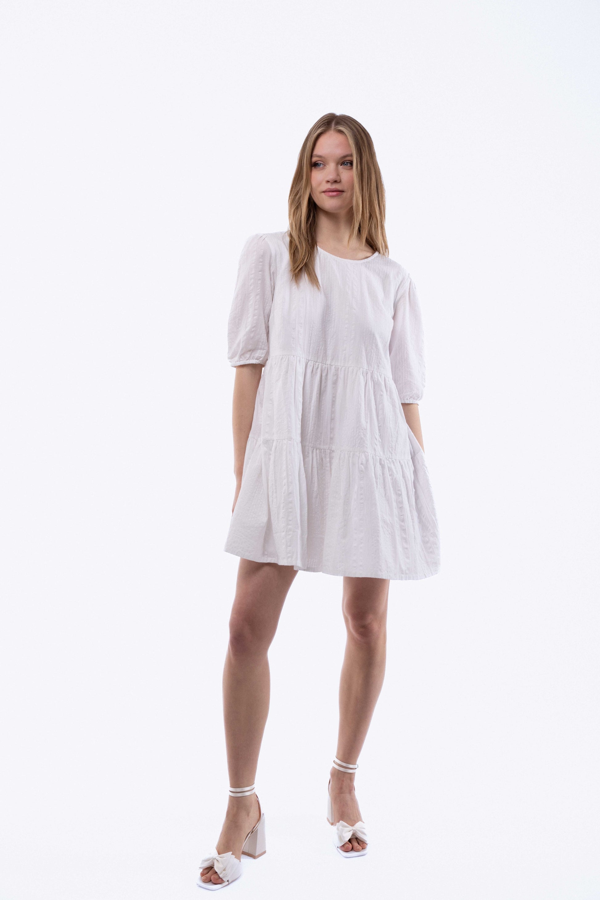 Crew Neck Tiered Dress SILKROAD DAUGHTERS