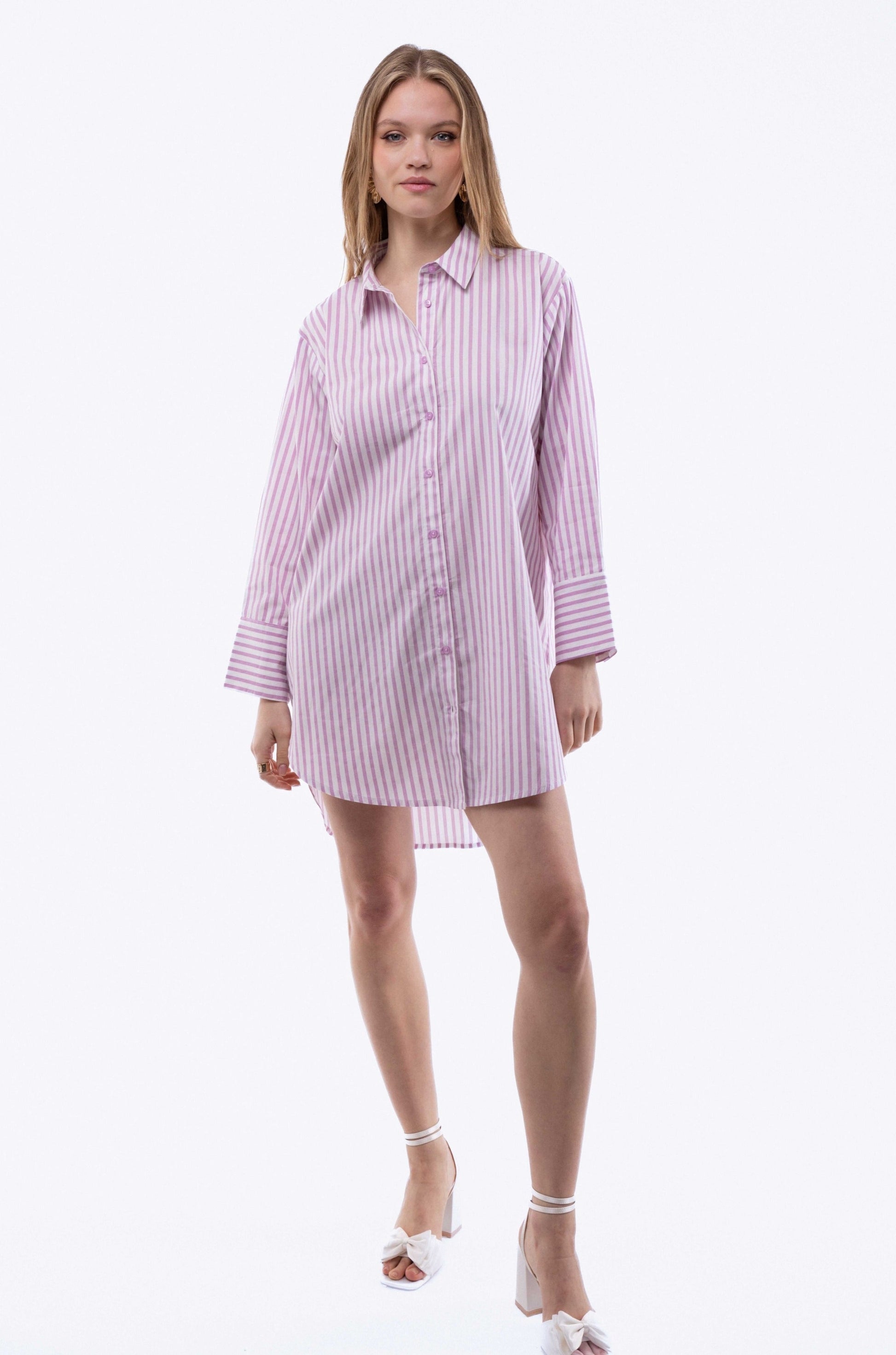 Stripe Oversized Shirt Dress