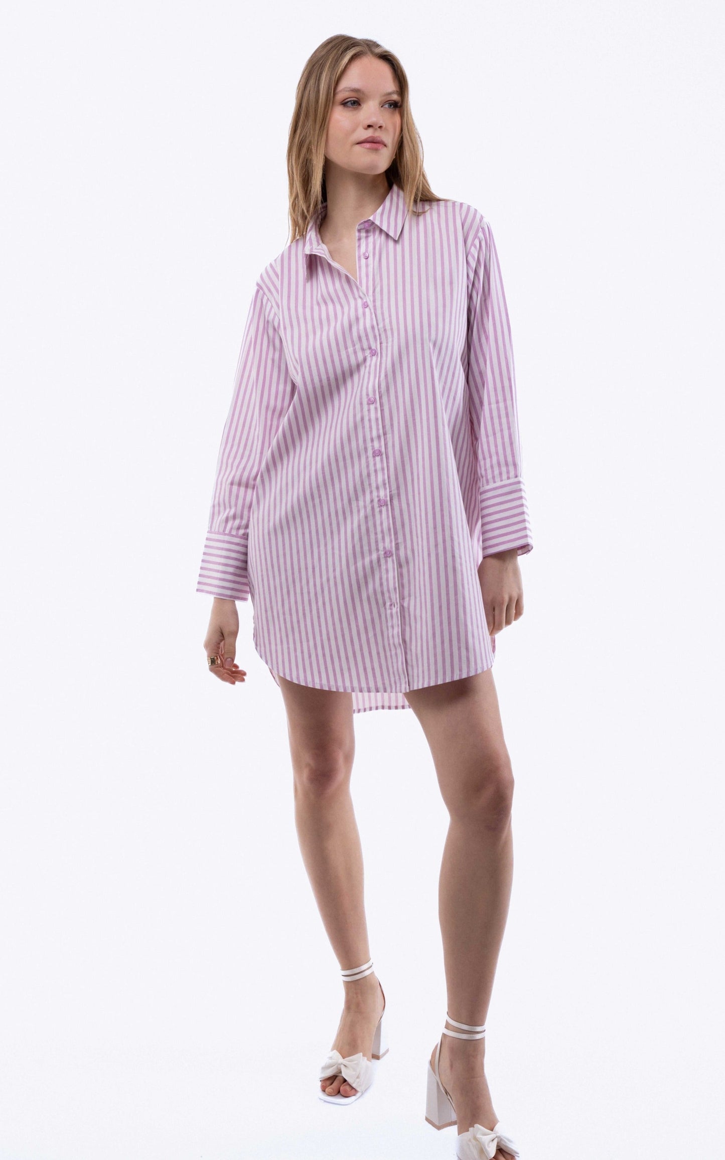 Stripe Oversized Shirt Dress