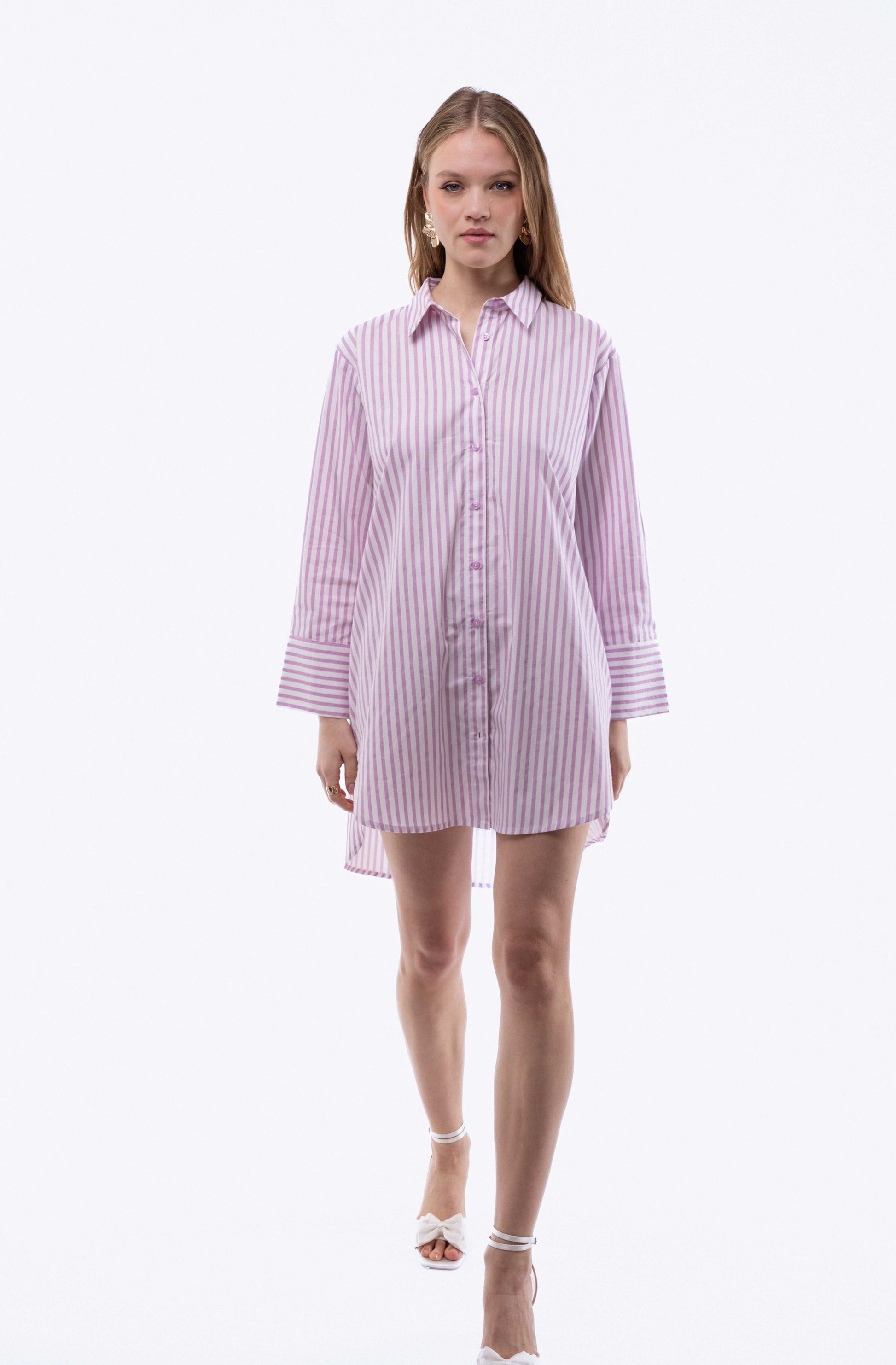 Stripe Oversized Shirt Dress