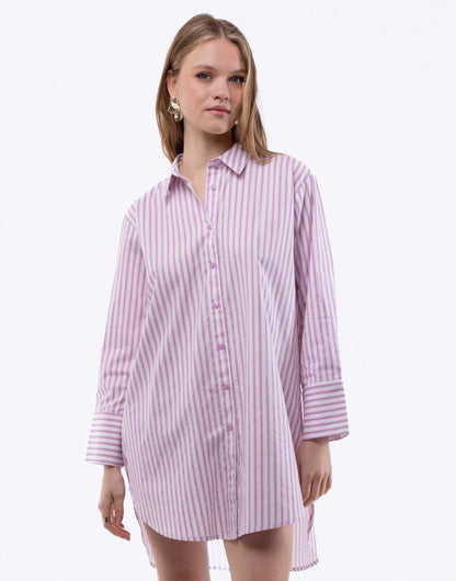 Stripe Oversized Shirt Dress