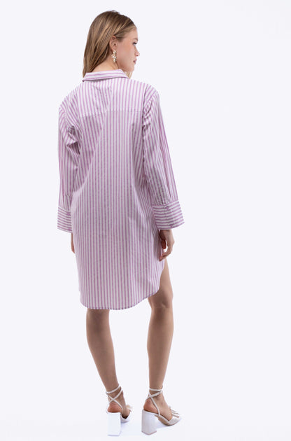 Stripe Oversized Shirt Dress