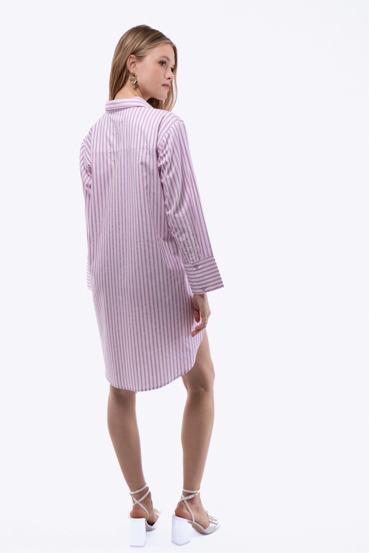 Stripe Oversized Shirt Dress