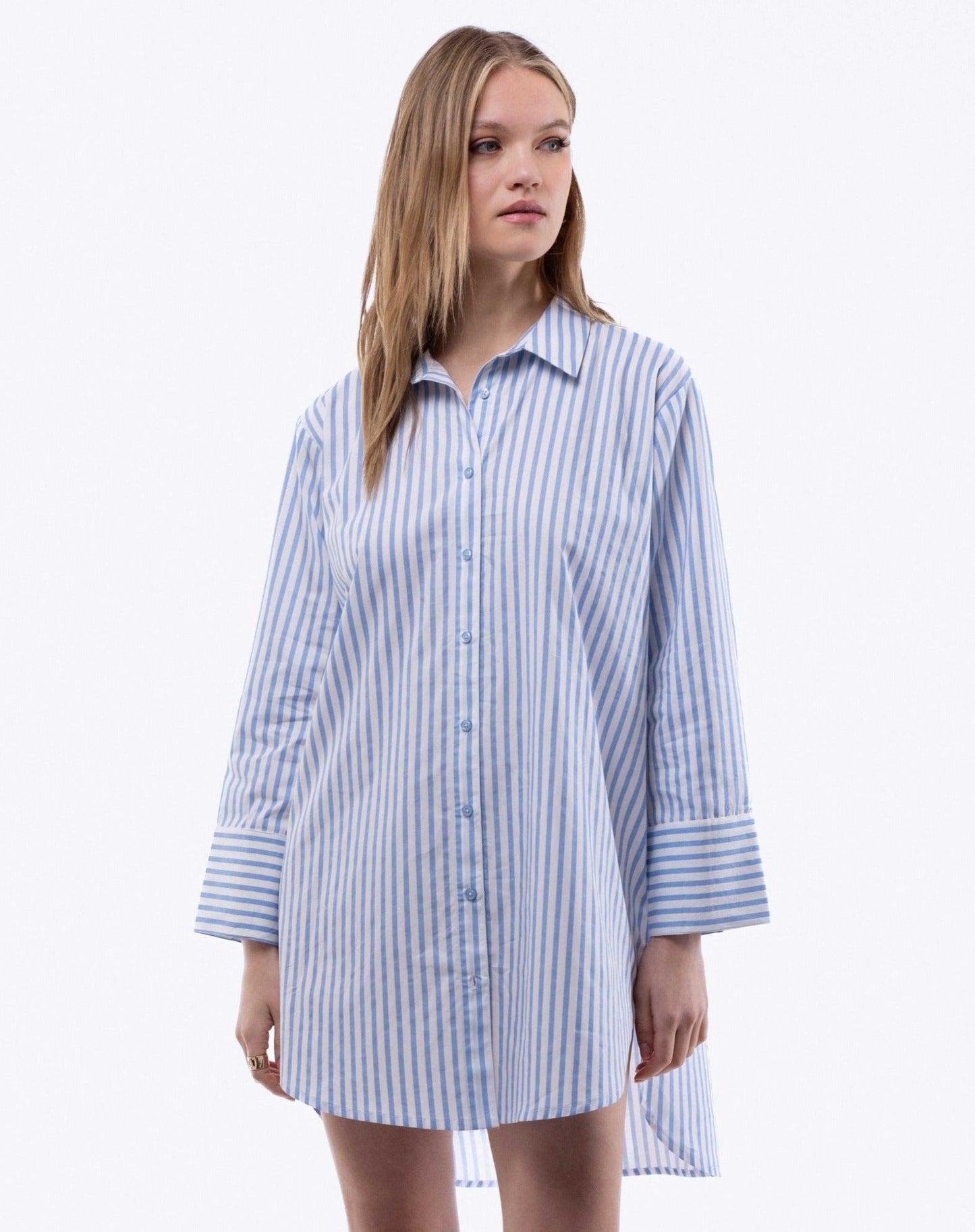 Stripe Oversized Shirt Dress