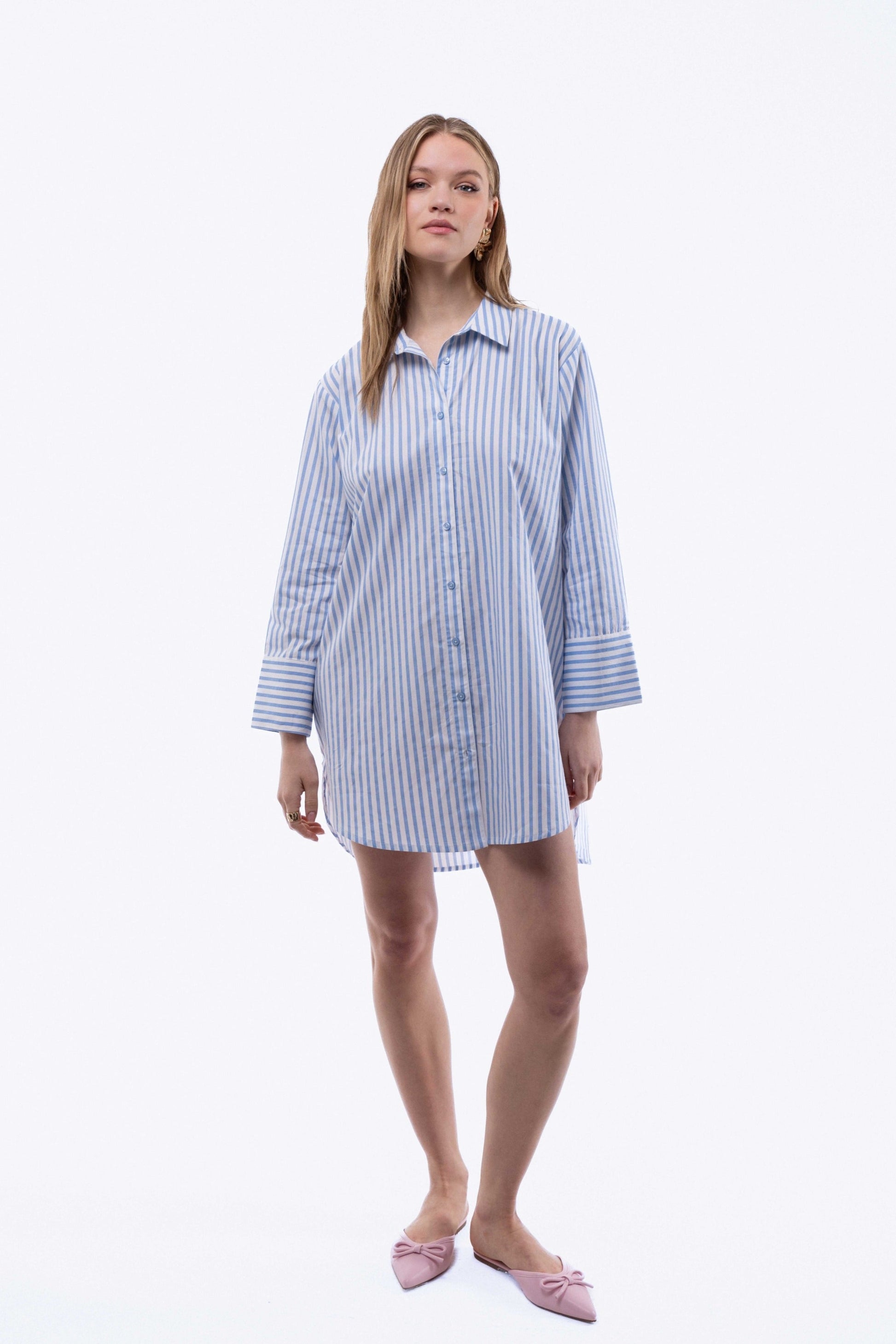 Stripe Oversized Shirt Dress