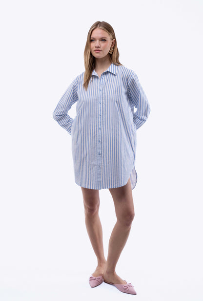 Stripe Oversized Shirt Dress