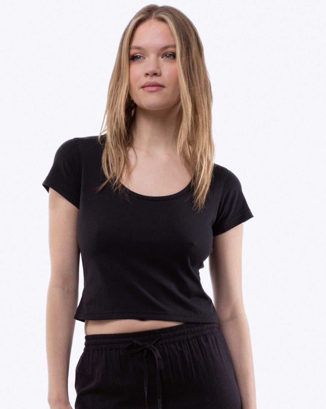 Scoop Neck Basic Tee, SILKROAD DAUGHTERS , Shirts & Tops, Scoop Neck Basic Tee