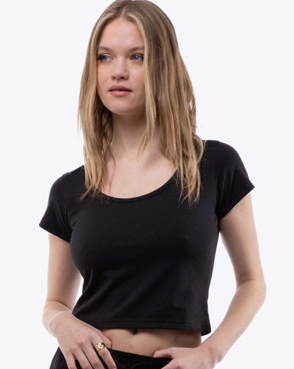 Scoop Neck Basic Tee, SILKROAD DAUGHTERS , Shirts & Tops, Scoop Neck Basic Tee