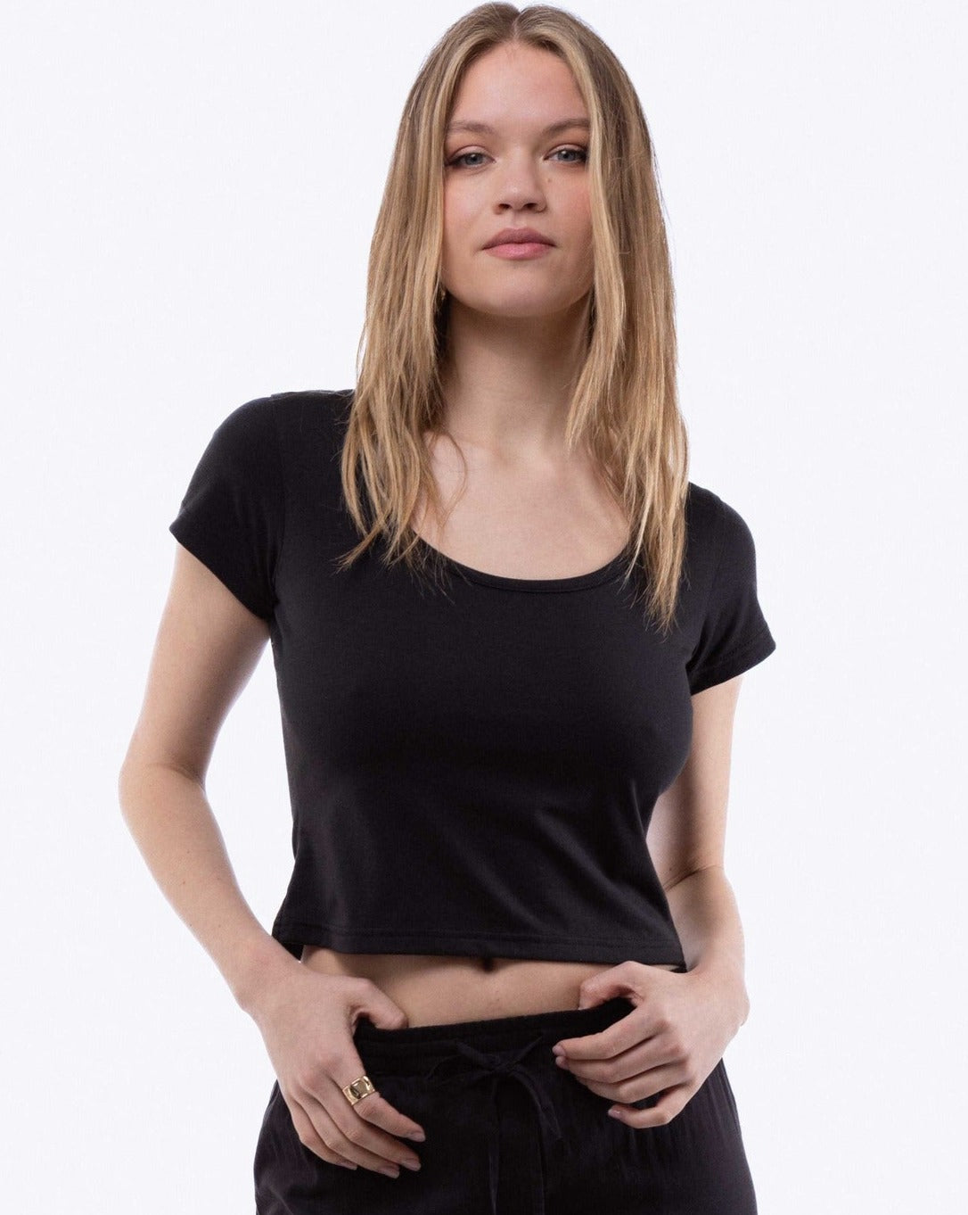 Scoop Neck Basic Tee, SILKROAD DAUGHTERS , Shirts & Tops, Scoop Neck Basic Tee