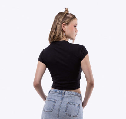 Blame Mercury Cropped Tee, SILKROAD DAUGHTERS , Shirts & Tops, Blame Mercury Cropped Tee