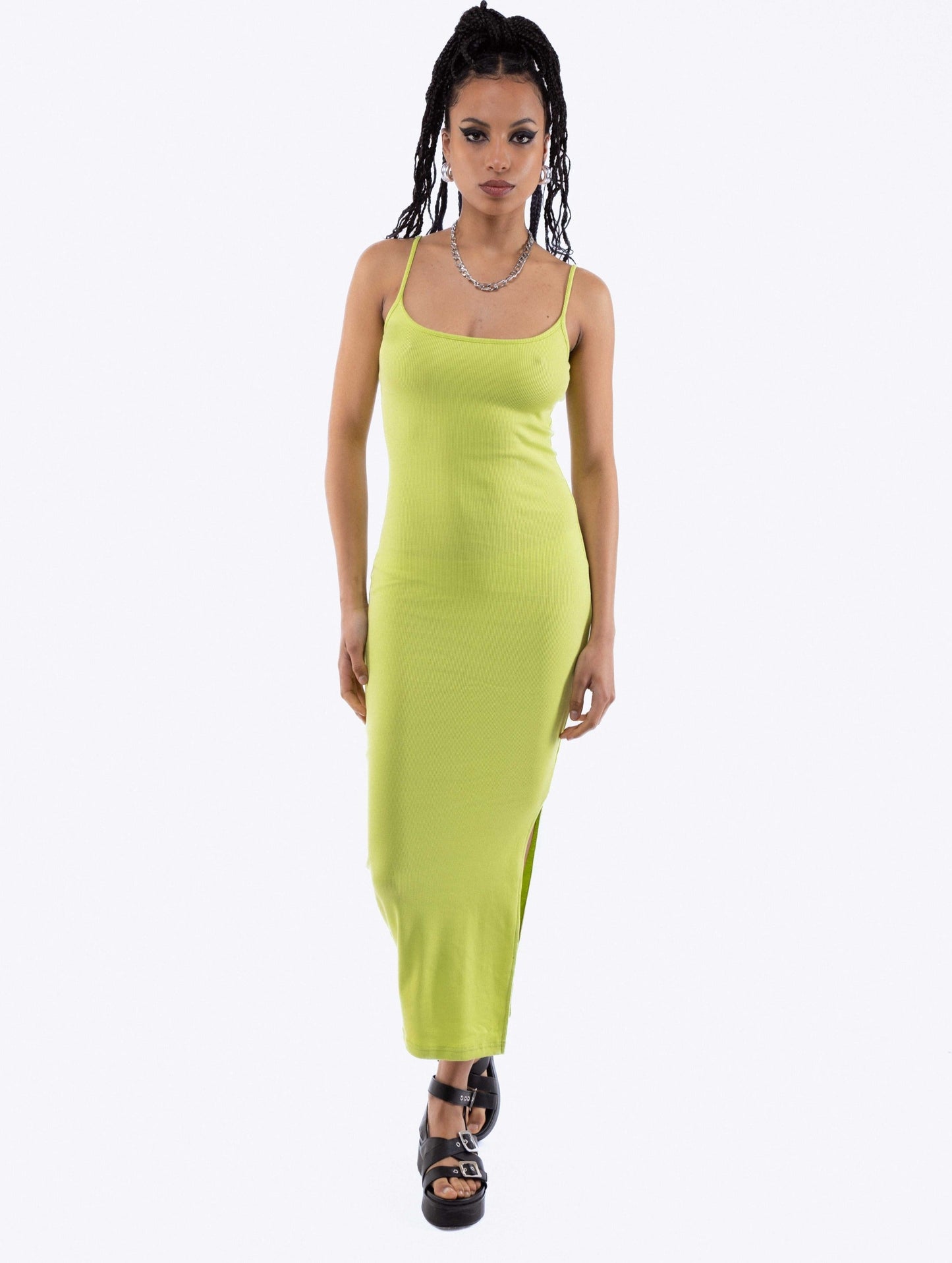 Rib Cami Midi Dress, SILKROAD DAUGHTERS , Dresses, Bodycon Jersey Strappy Mini Dress