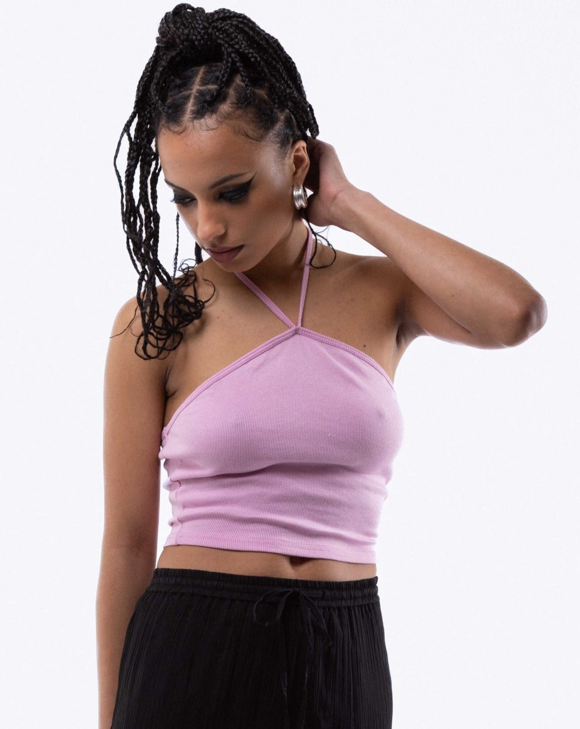 Rib Halter Neck Top, SILKROAD DAUGHTERS , Shirts & Tops, Rib Halter Neck Top