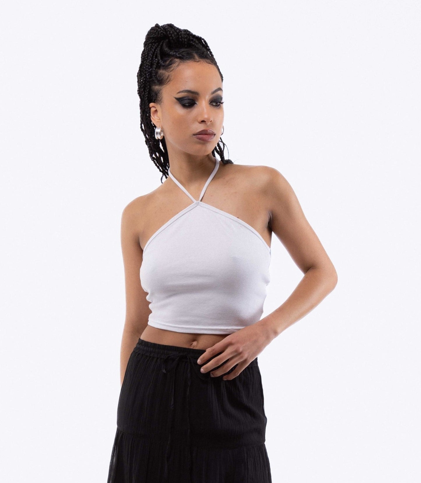 Rib Halter Neck Top, SILKROAD DAUGHTERS , Shirts & Tops, Rib Halter Neck Top