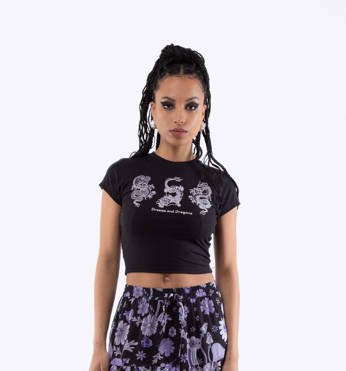 Dreams and Dragons Cropped Tee, SILKROAD DAUGHTERS , Shirts & Tops, Dreams and Dragons Cropped Tee