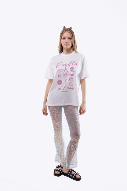 Vanilla Ice Cream Oversized Tee, SILKROAD DAUGHTERS , Shirts & Tops, Vanilla Ice Cream Oversized Tee