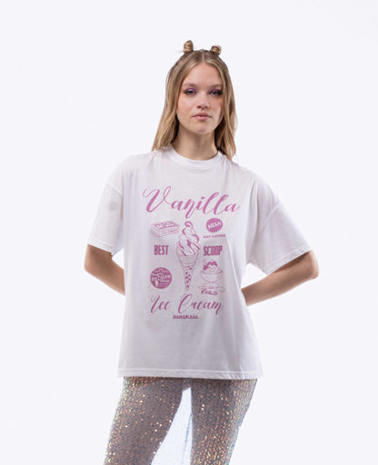 Vanilla Ice Cream Oversized Tee, SILKROAD DAUGHTERS , Shirts & Tops, Vanilla Ice Cream Oversized Tee