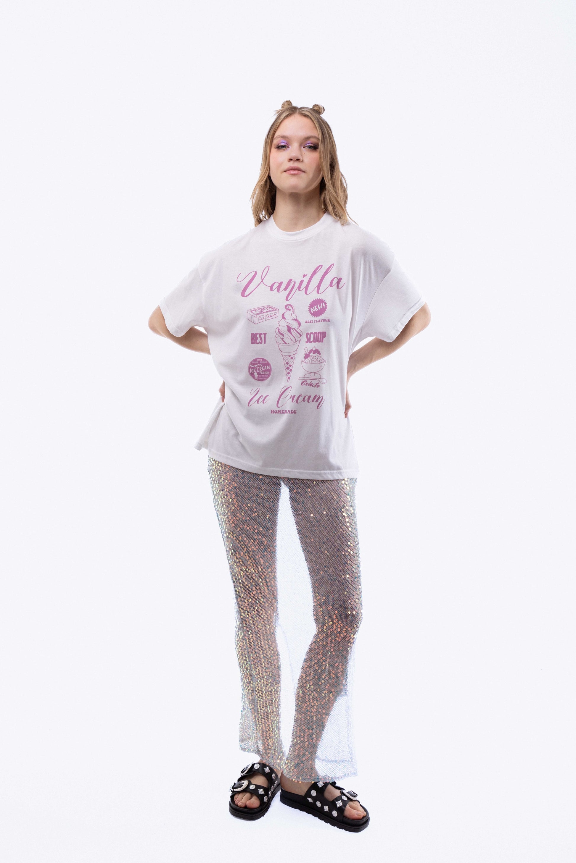 Vanilla Ice Cream Oversized Tee, SILKROAD DAUGHTERS , Shirts & Tops, Vanilla Ice Cream Oversized Tee