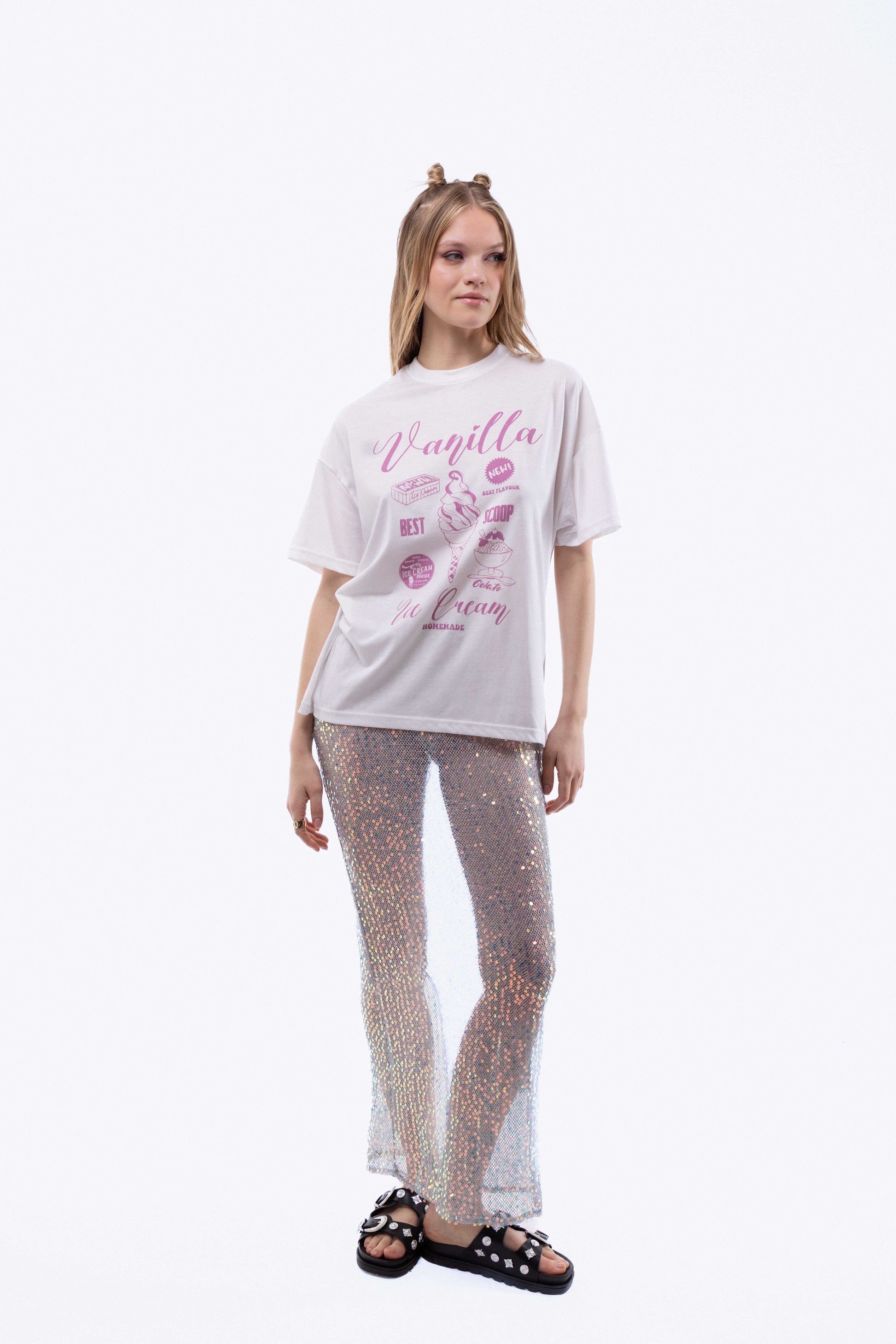 Vanilla Ice Cream Oversized Tee, SILKROAD DAUGHTERS , Shirts & Tops, Vanilla Ice Cream Oversized Tee